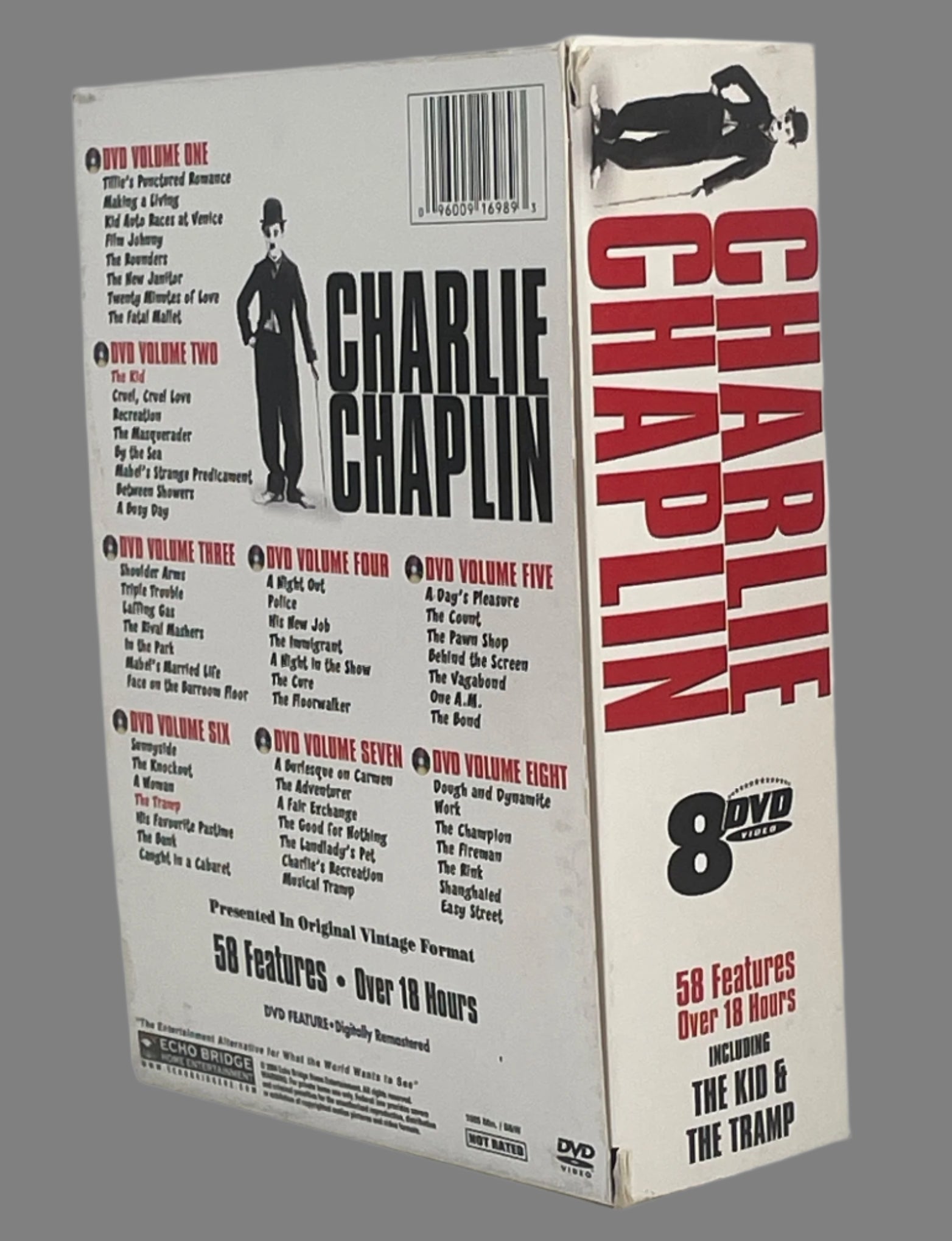 Charlie Chaplin 8-DVD Set – 58 Films in Vintage Format – Éco-Dépôt