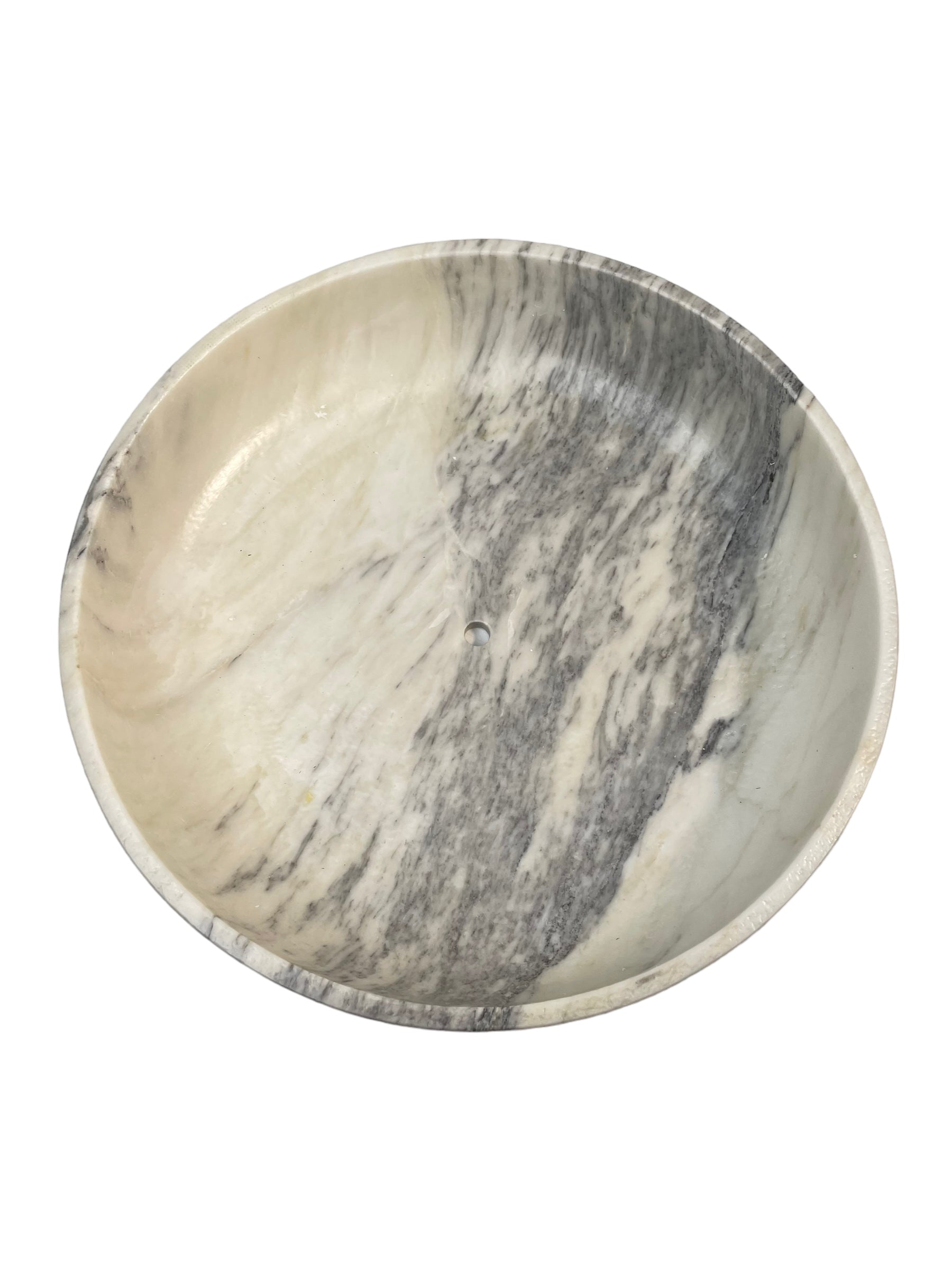 White Faux Marble Glass Decorative Bowl