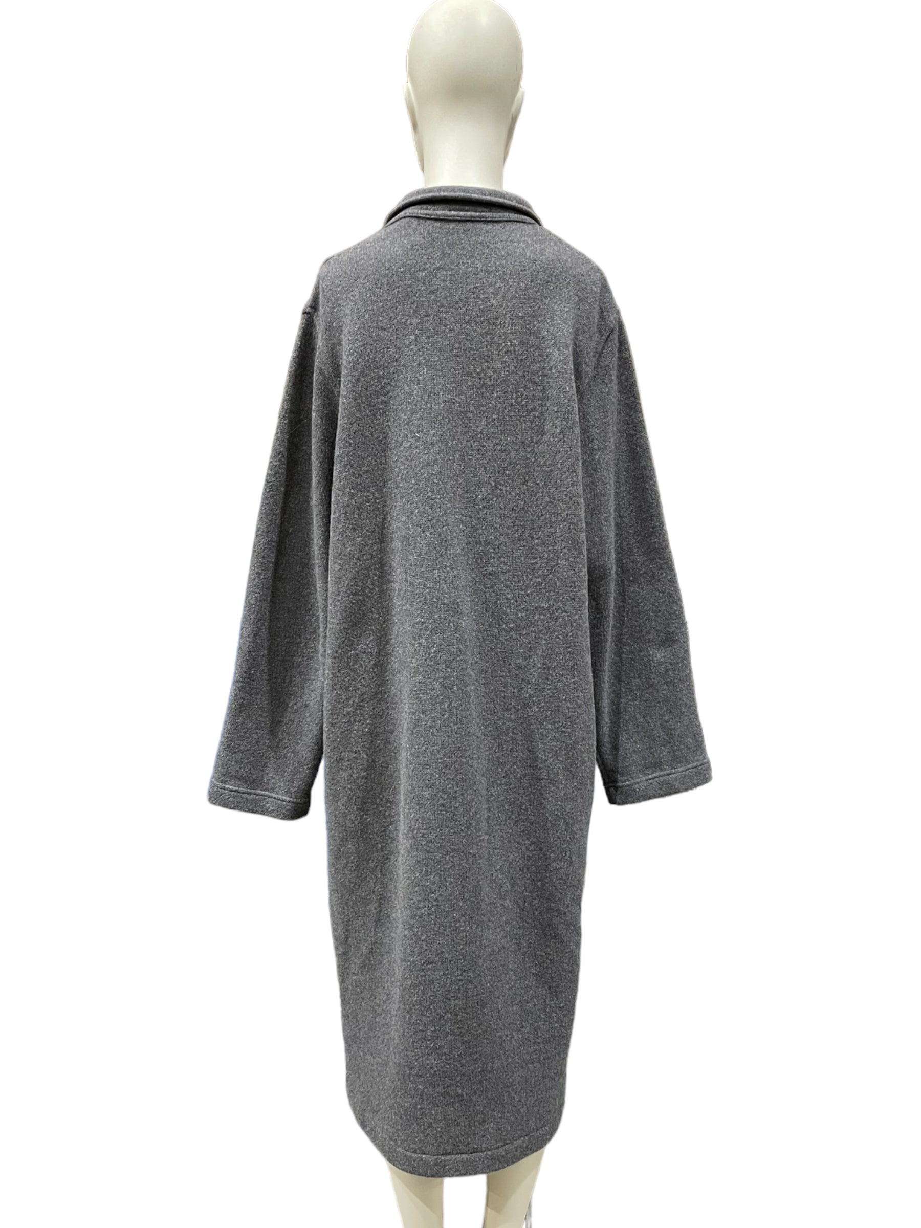 Morgano Made in Italy Grey Wool Long Coat - Size Large