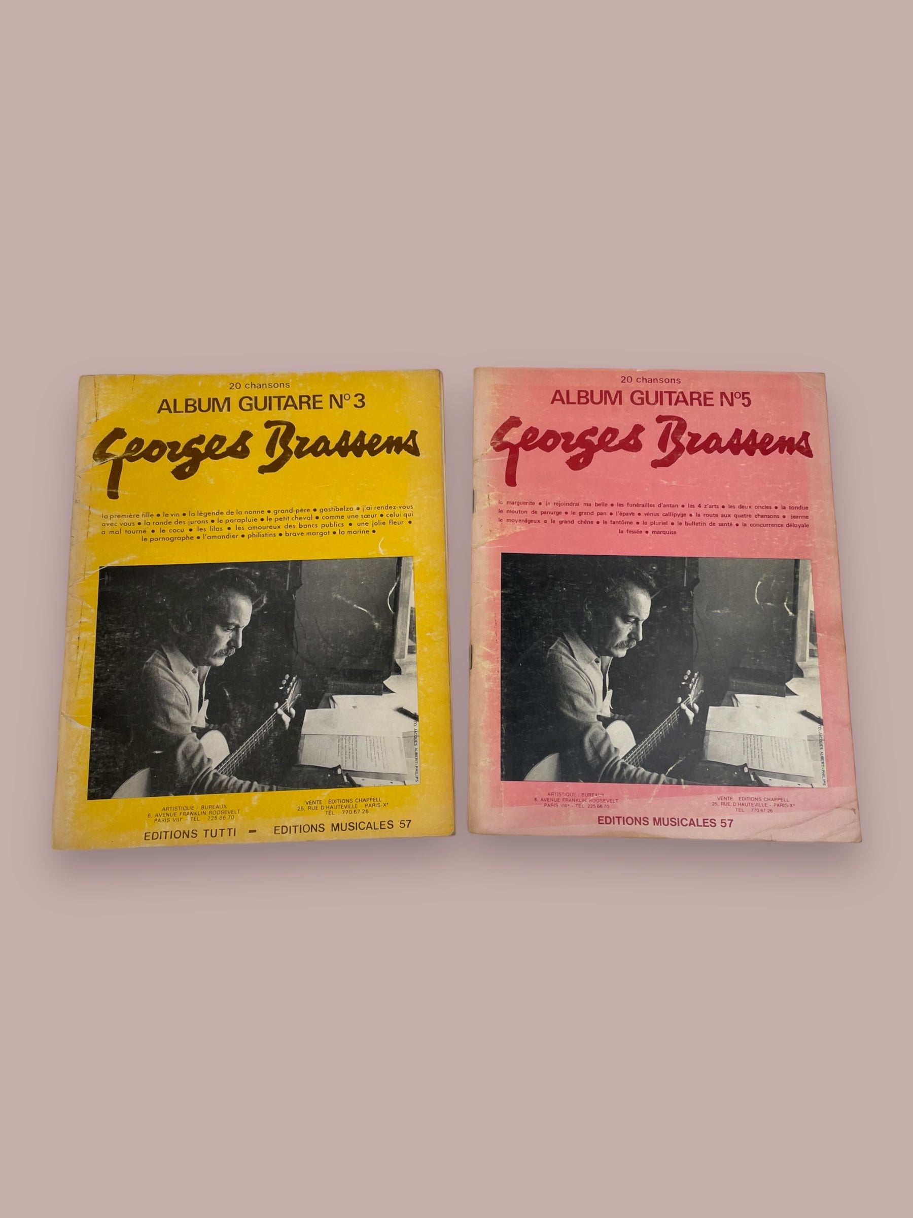 Lot of two Georges Brassens Music Sheet Songbooks