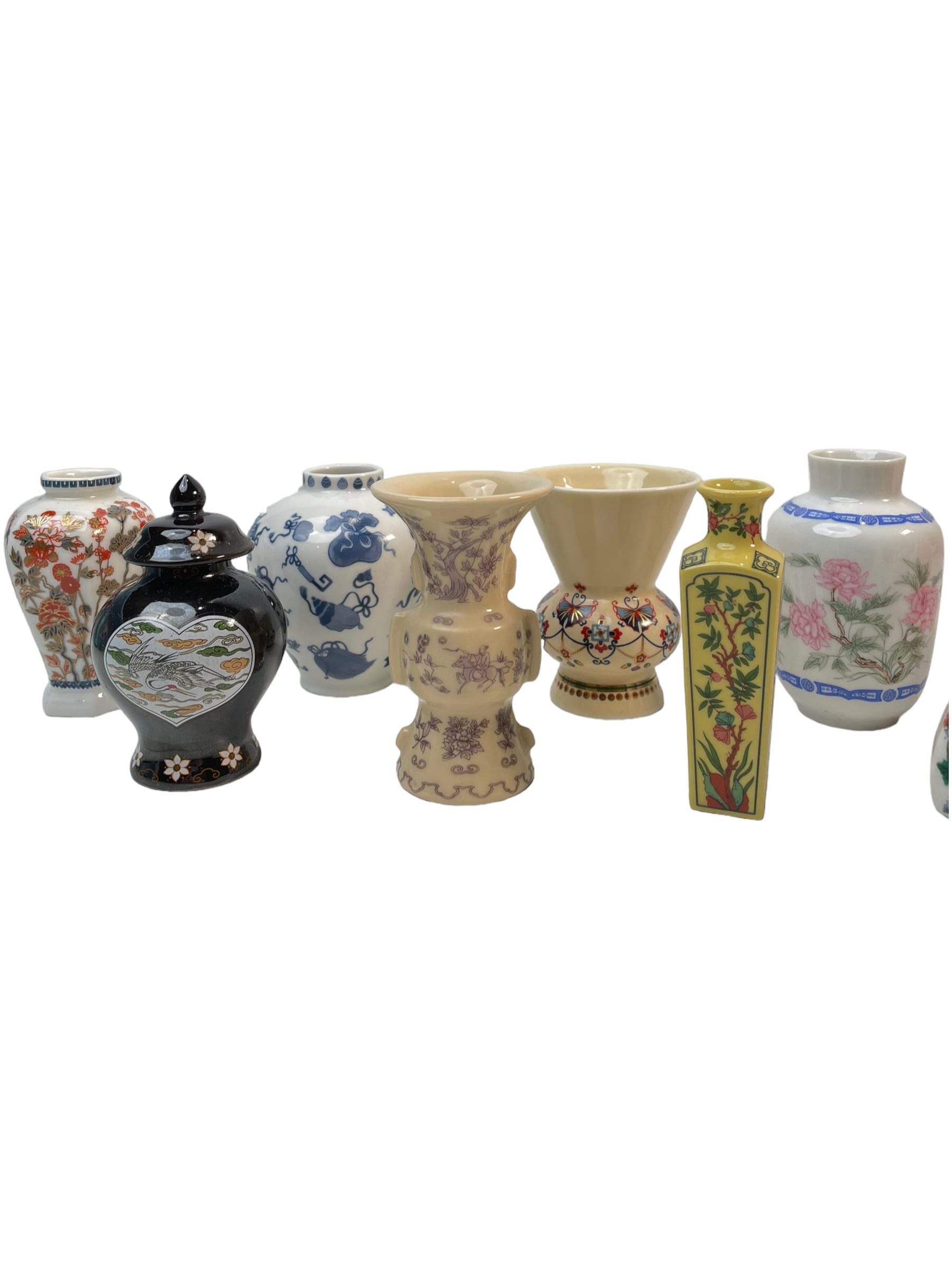 Set of 12 Vintage Japanese 1980 Franklin Porcelain Miniature Vases