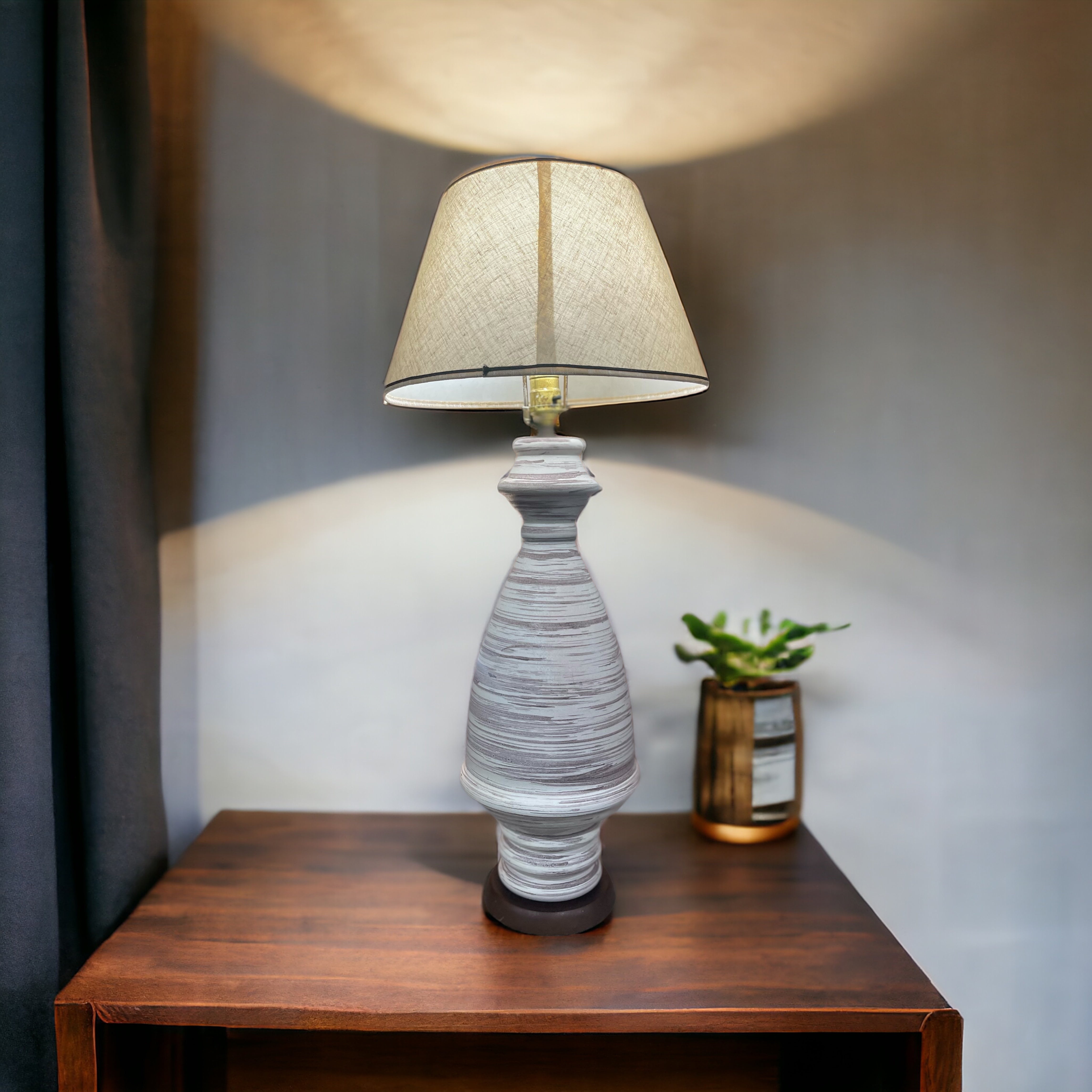 Lovely tall ceramic mid century table lamp
