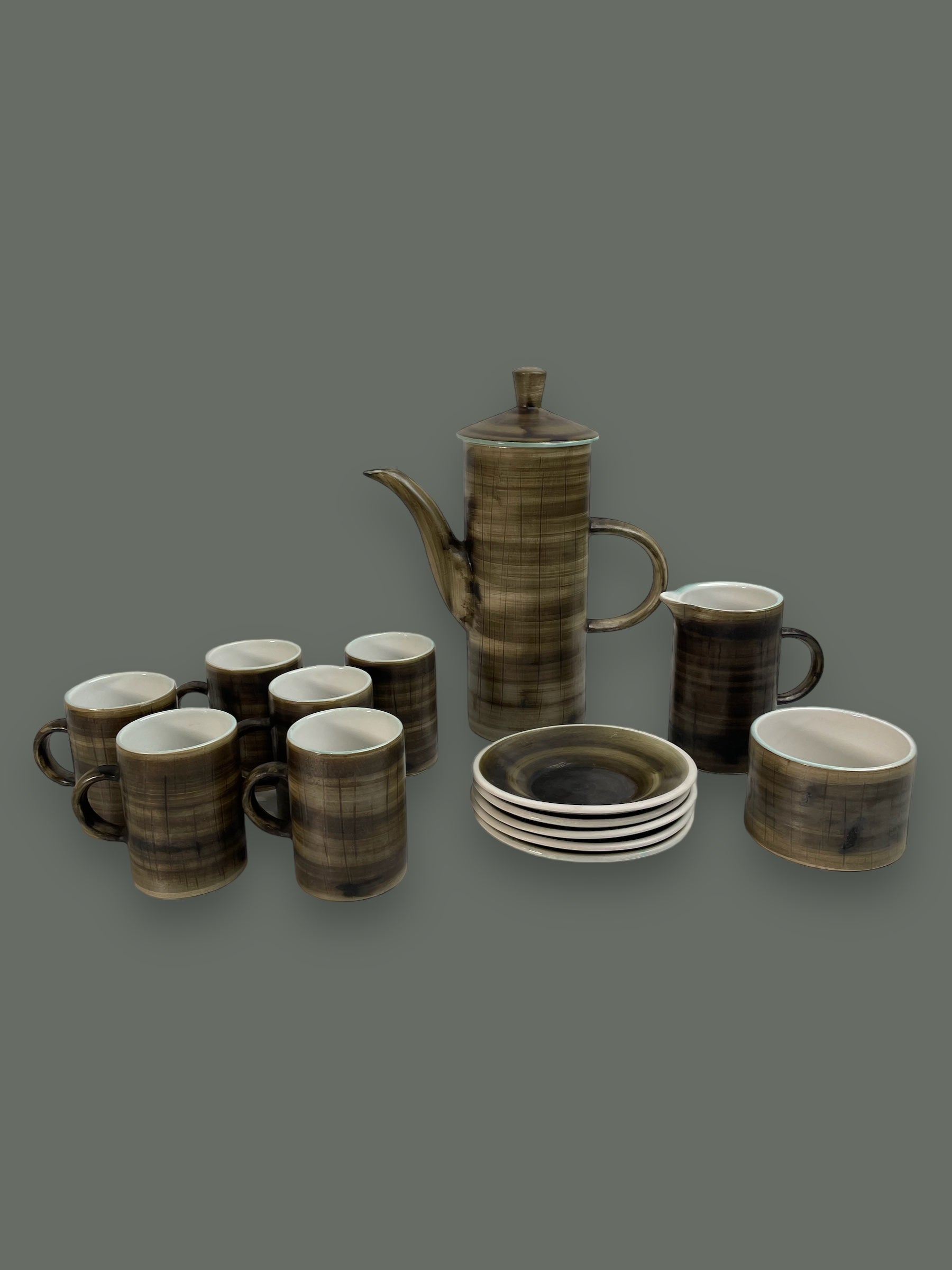 Vintage Cinque Ports Brown Ceramic Set