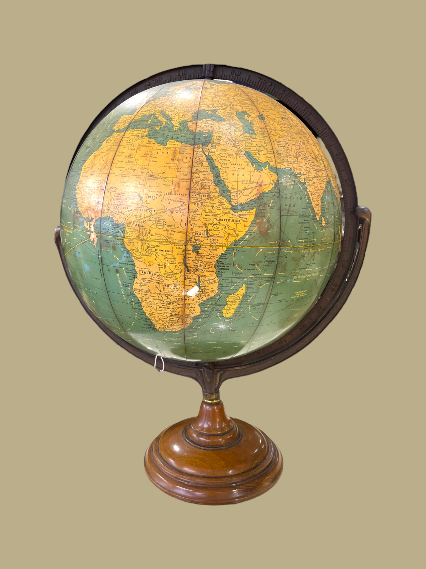 Vintage 16-inch Political Terrestrial Globe by Cram's