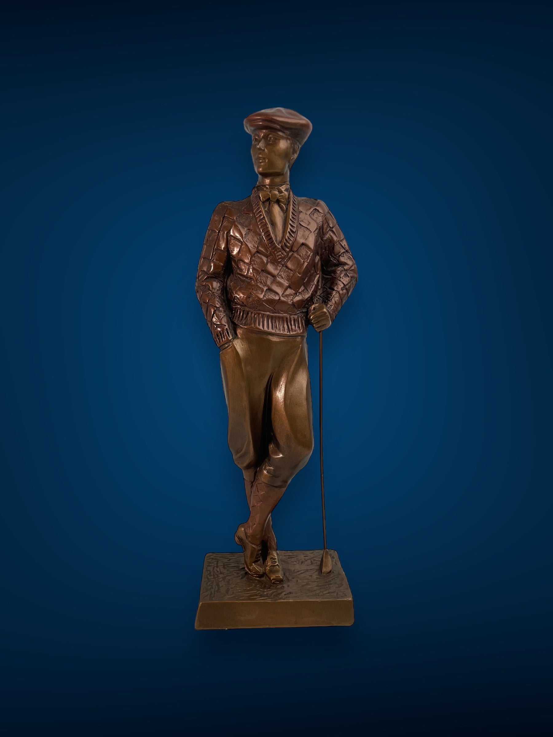 Vintage 1989 AUSTIN Bronze Sculpture Male Golfer