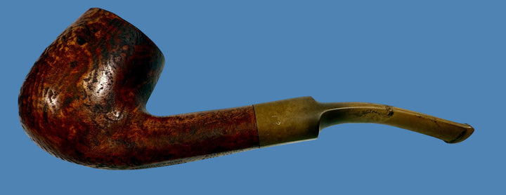 Brown tobacco pipe on a white background