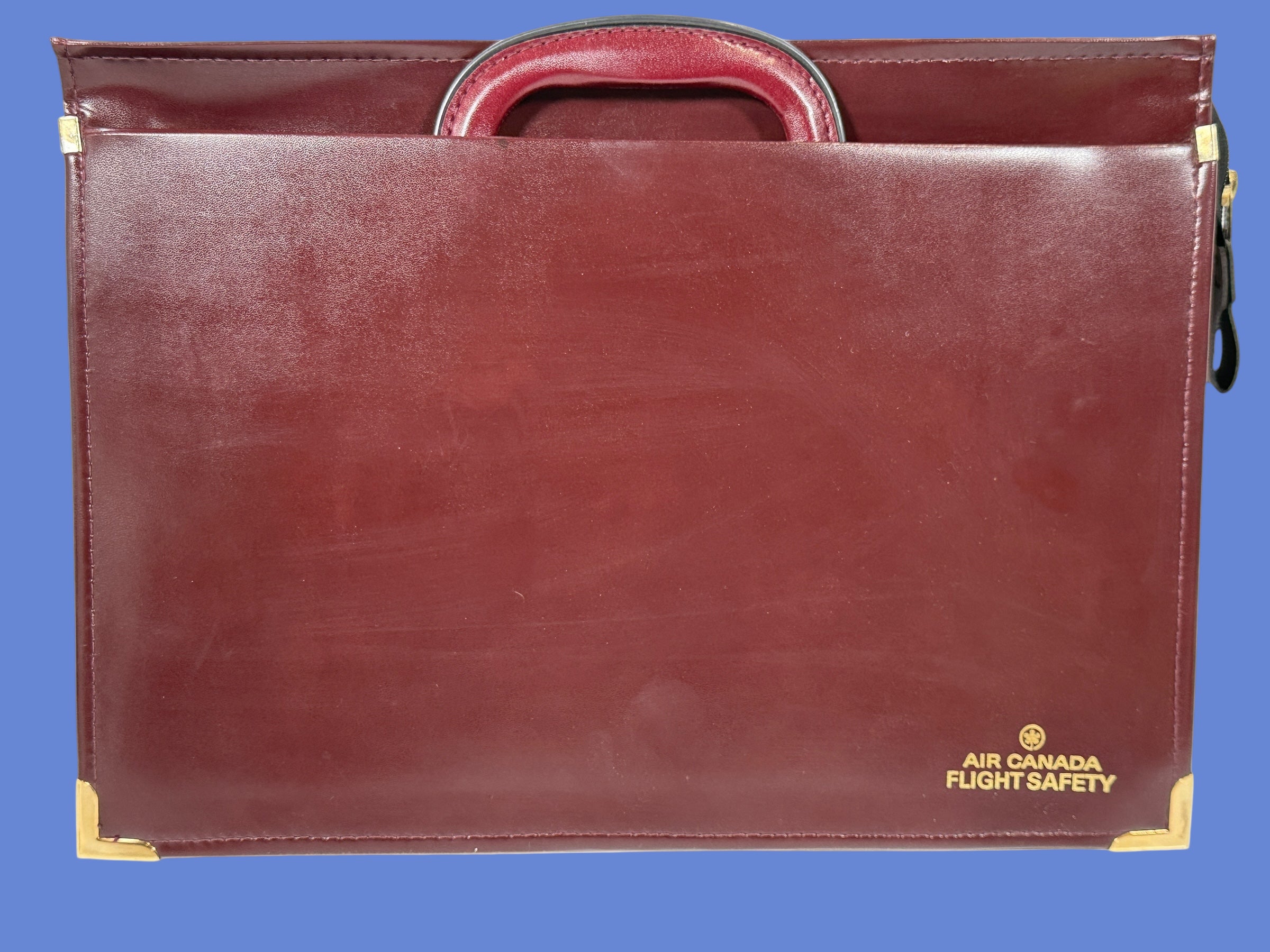 Vintage Air Canada Flight Safety Vinyl Document Bag – Burgundy