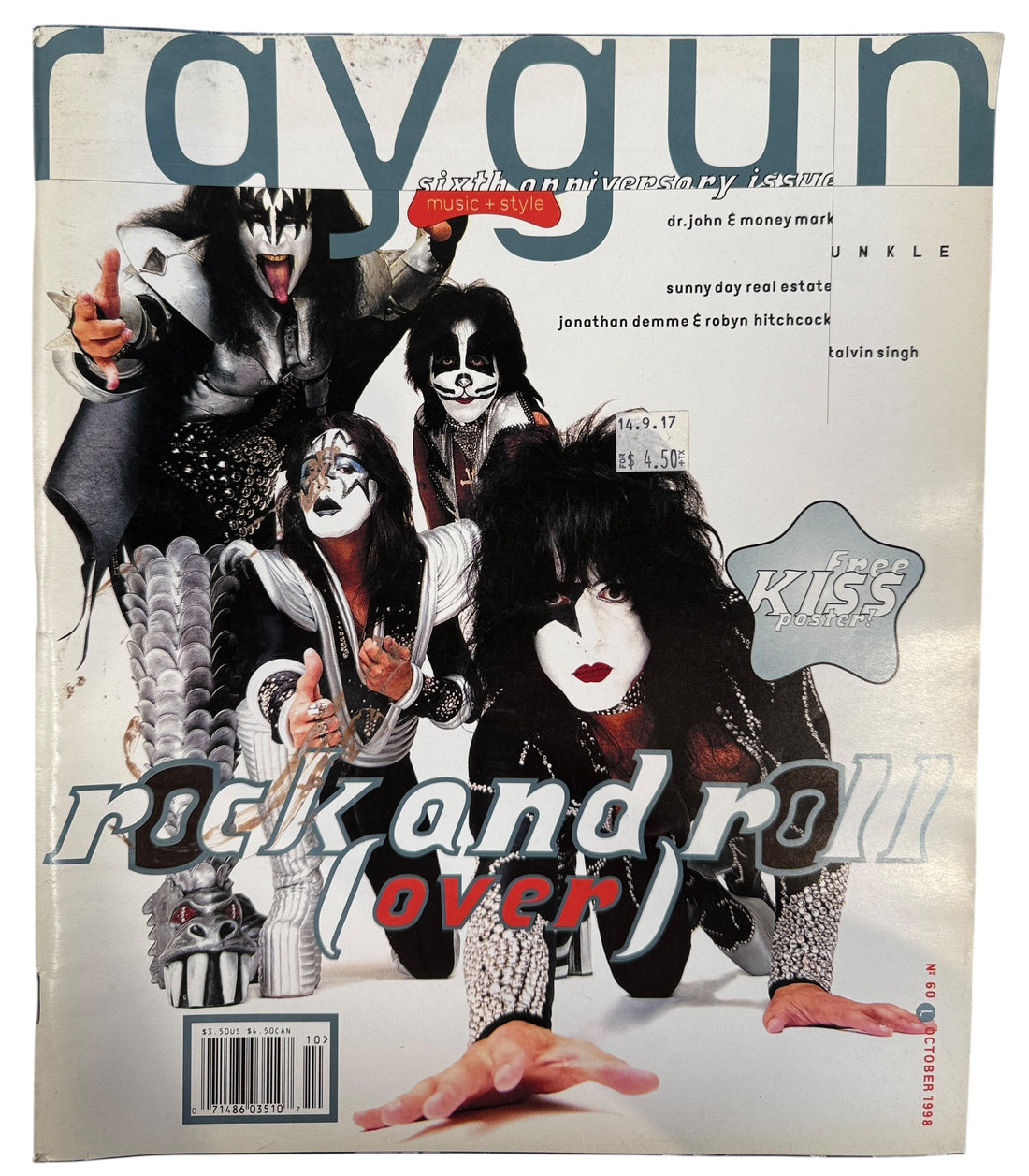 Magazine cover featuring a stylized group of people with dramatic makeup and costumes, titled 'raggun'.