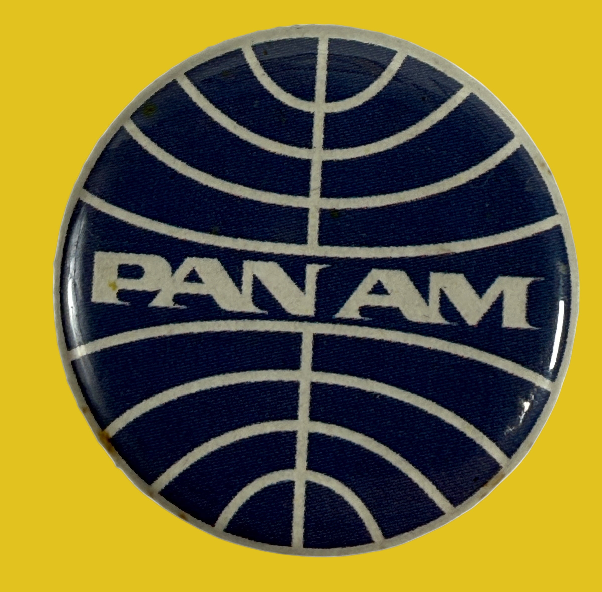 Retro Pan Am Button Badge – Blue Globe Logo by Lindberg / Lea-Kim