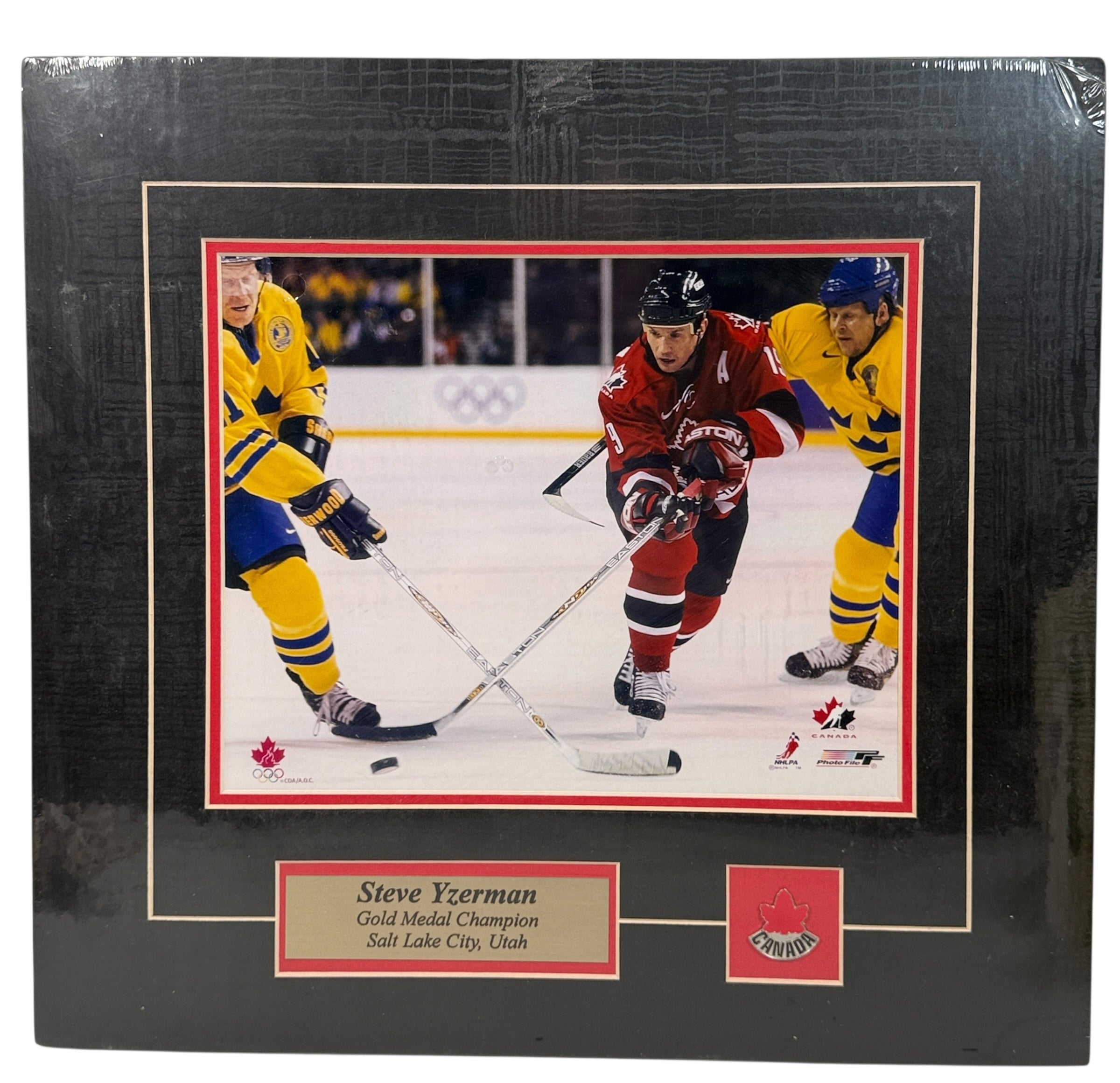 Steve Yzerman Team Canada – Gold Medal Champion, Salt Lake City 2002 – Photo File Framed Plaque (Sealed)
