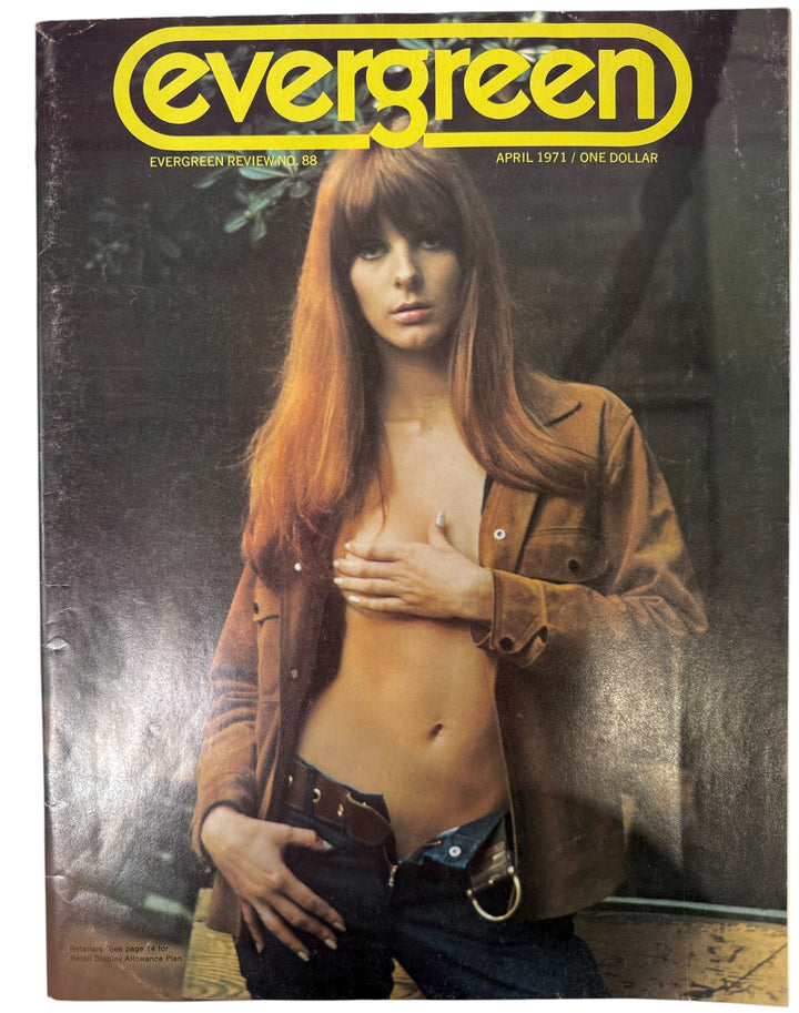 Evergreen Review No. 88 (Apr 1971) – Grove Press counterculture issue with bold cover; vintage literary and art collectible from 1970s avant-garde.