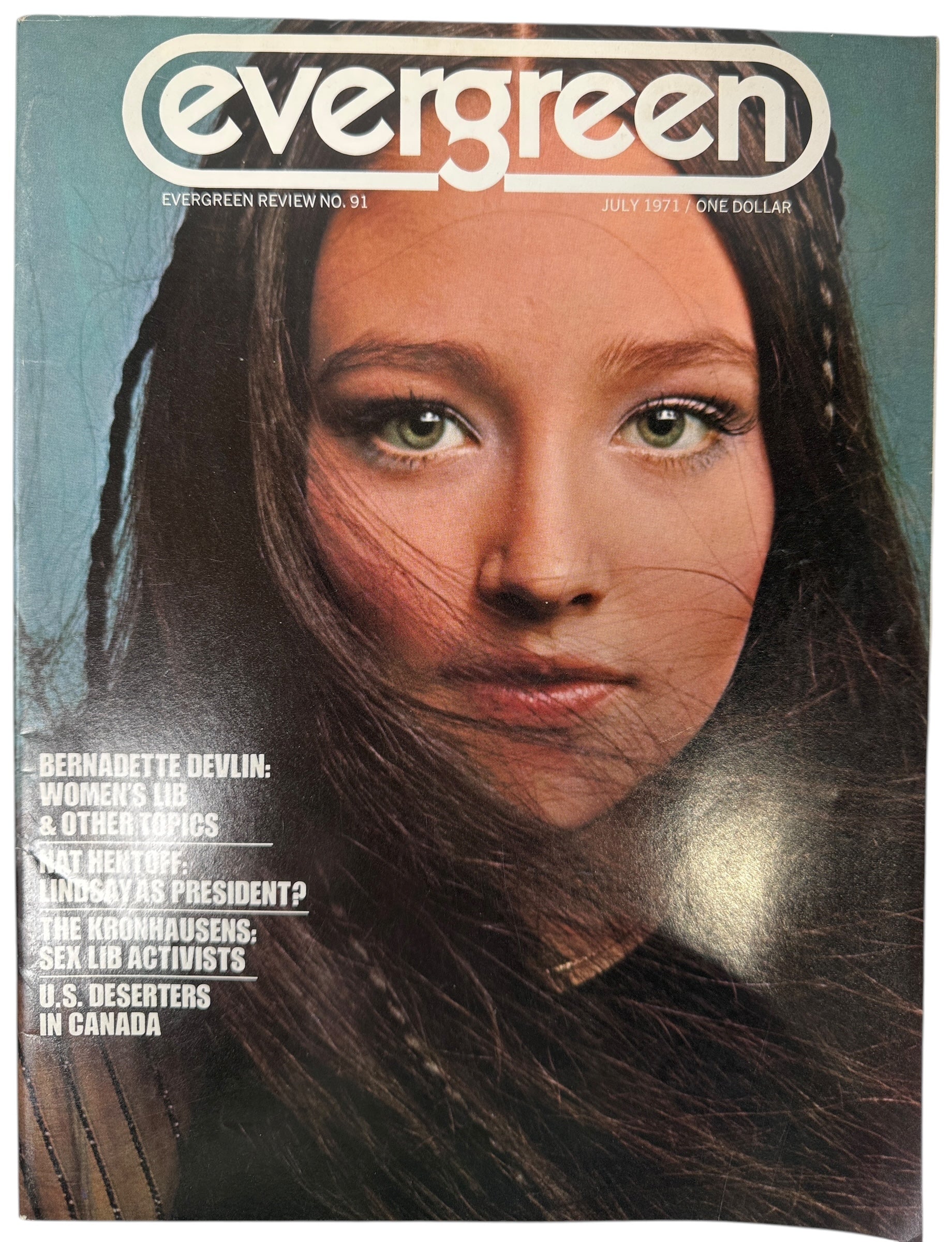 July 1971 Evergreen Review #91 – Bernadette Devlin interview, Frank O’Hara poems, Nat Hentoff essay, and erotic art by the Kronhausens.