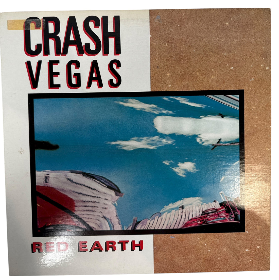 1989 Canadian LP Red Earth by Crash Vegas on Risqué Disque/WEA. VG+ vinyl, lyric sleeve included. Rare folk-rock pressing from late-’80s Canada.