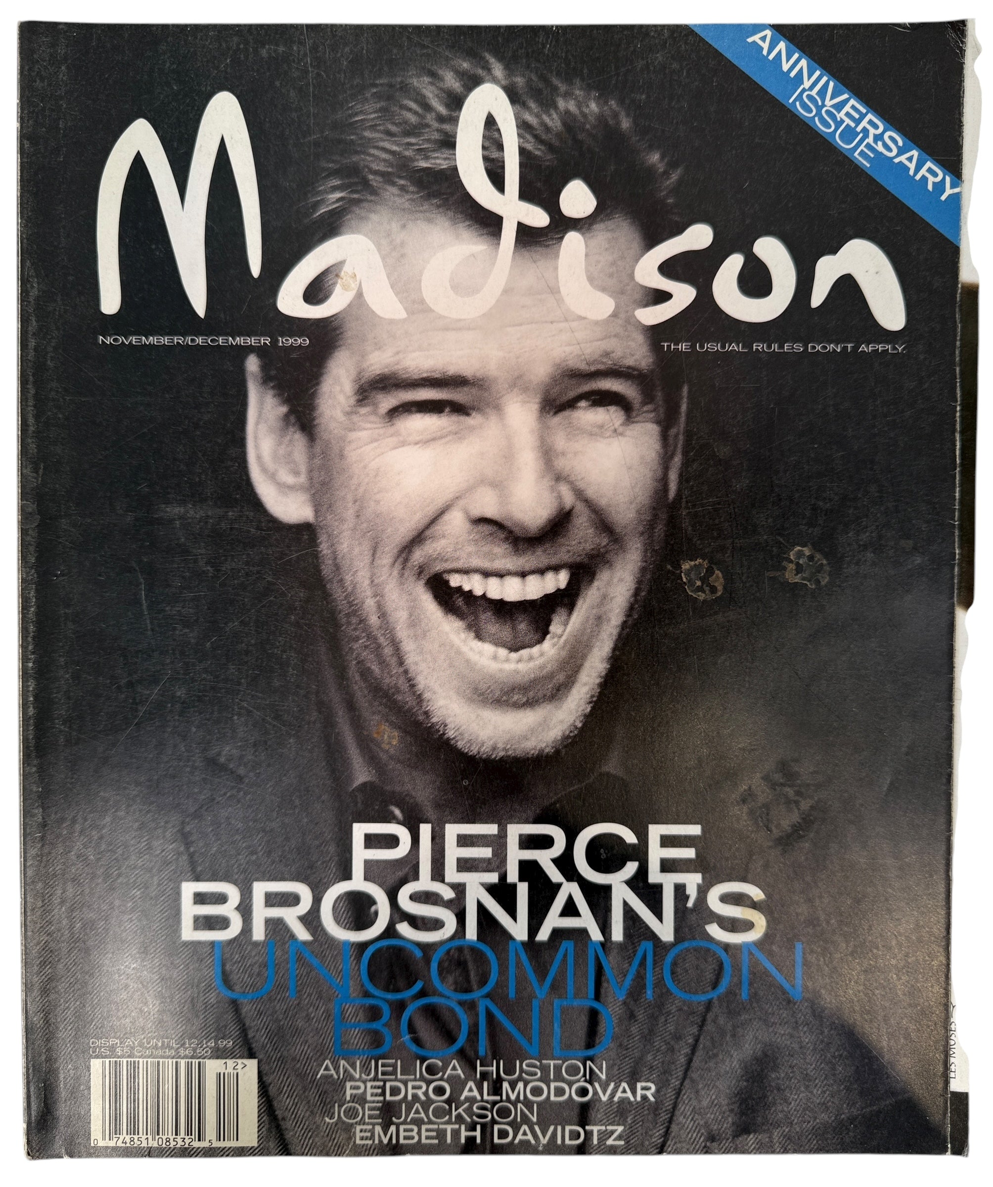 Madison Magazine Nov/Dec 1999 Pierce Brosnan cover – classic 1990s celebrity issue in excellent condition, ideal for Bond and magazine collectors.