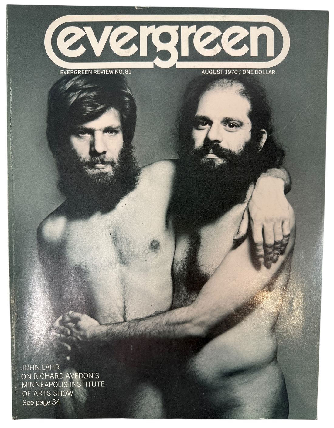 Evergreen Review No. 81 (Aug 1970) featuring Allen Ginsberg &amp; Peter Orlovsky. Iconic Beat-era issue with Avedon and Dennis Hopper features.