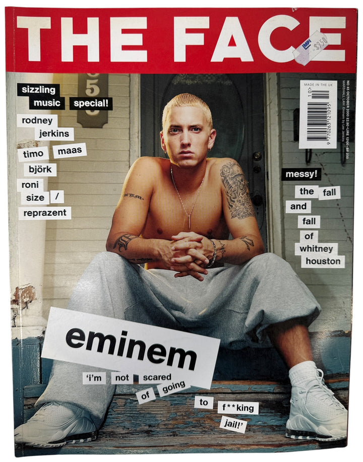 The Face Magazine October 2000 featuring Eminem. Rare UK Y2K issue with Björk and Whitney Houston features. Iconic early 2000s collectible.