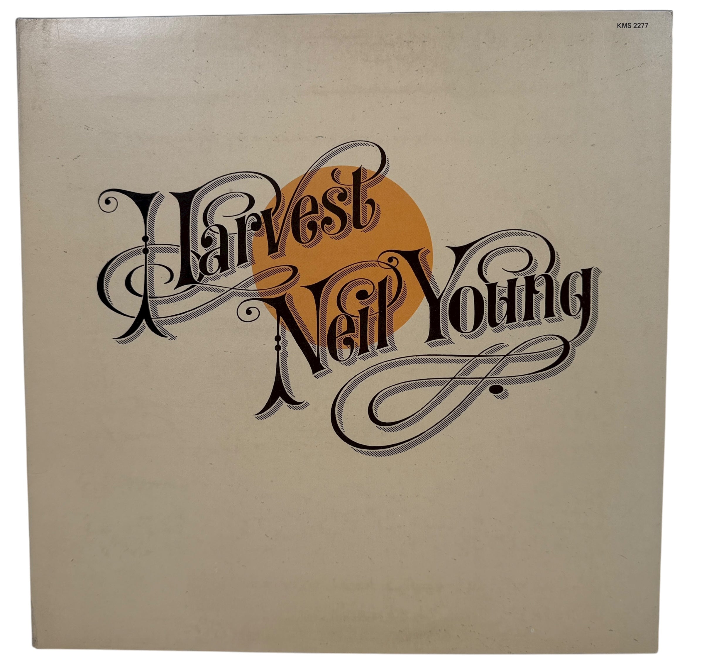 Original 1972 Canadian Harvest LP by Neil Young on Reprise KMS 2277. VG+ vinyl, gatefold cover, includes “Heart of Gold” and “Old Man.”