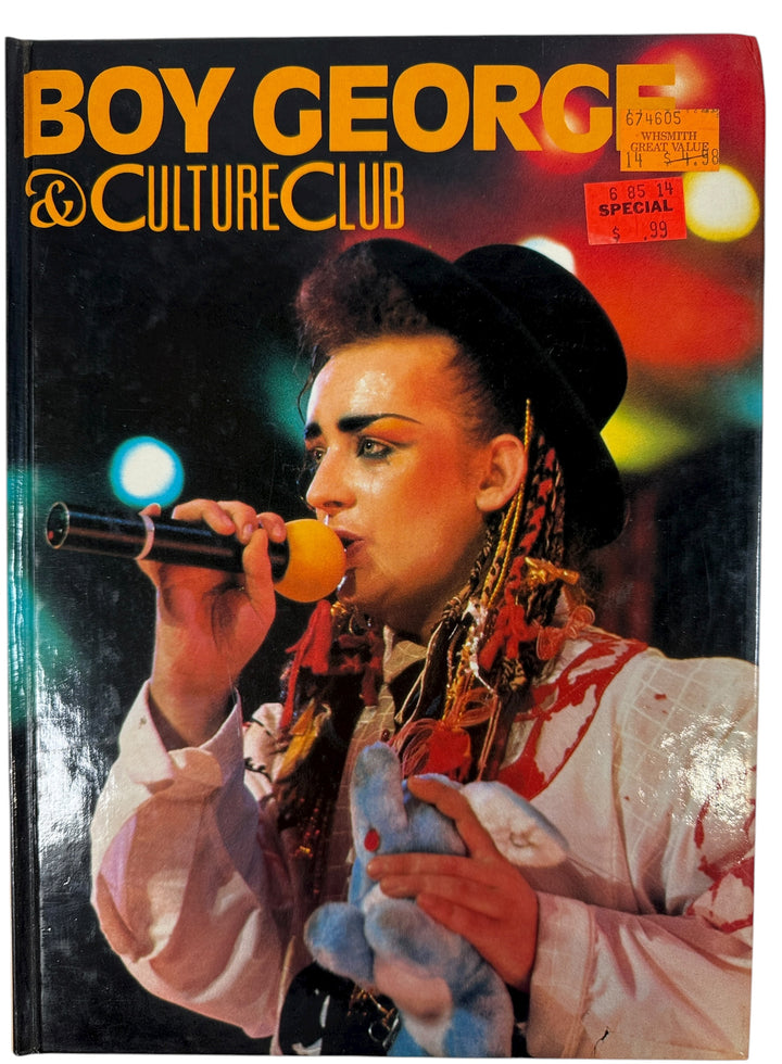 1984 Boy George &amp; Culture Club photo book with rare colour images and biography by Simon Tebbutt. Gallery Books hardcover printed in Spain. Pop icon collectible.