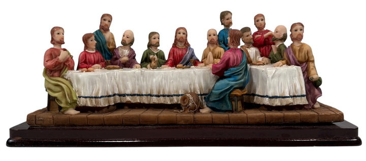 Decorative Last Supper resin figurine by Girasol S.A. Detailed 13-figure tableau, great for home or devotional décor. Eco Depot Montreal.