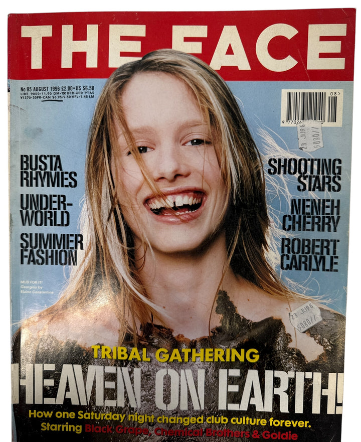 Vintage The Face Magazine August 1996 featuring Tribal Gathering, Nas, Busta Rhymes, Neneh Cherry and 90s fashion. Rare UK culture issue. Ships from Canada.