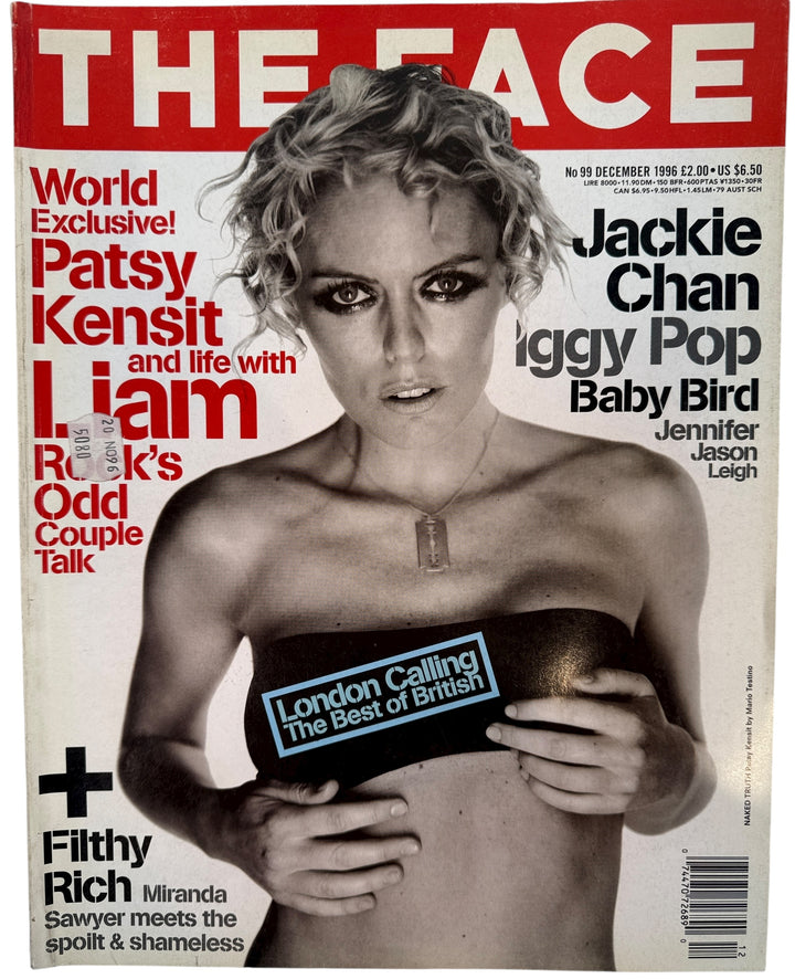 Vintage The Face Issue 99 December 1996 with Patsy Kensit, Jackie Chan, and Iggy Pop. VG+ condition. Key mid-90s Britpop collectible magazine.