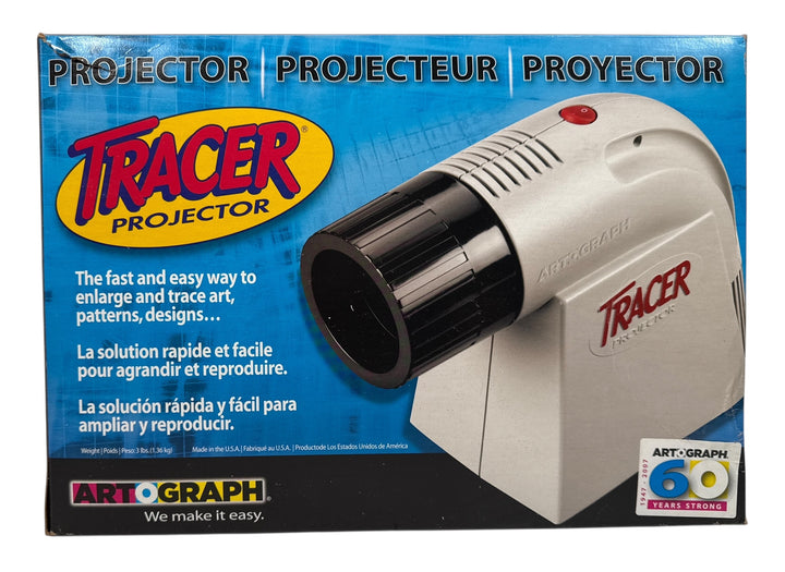 Vintage Artograph Tracer art projector with original box. Classic image drawing enlarger for tracing artwork, patterns, and designs. Made in USA.