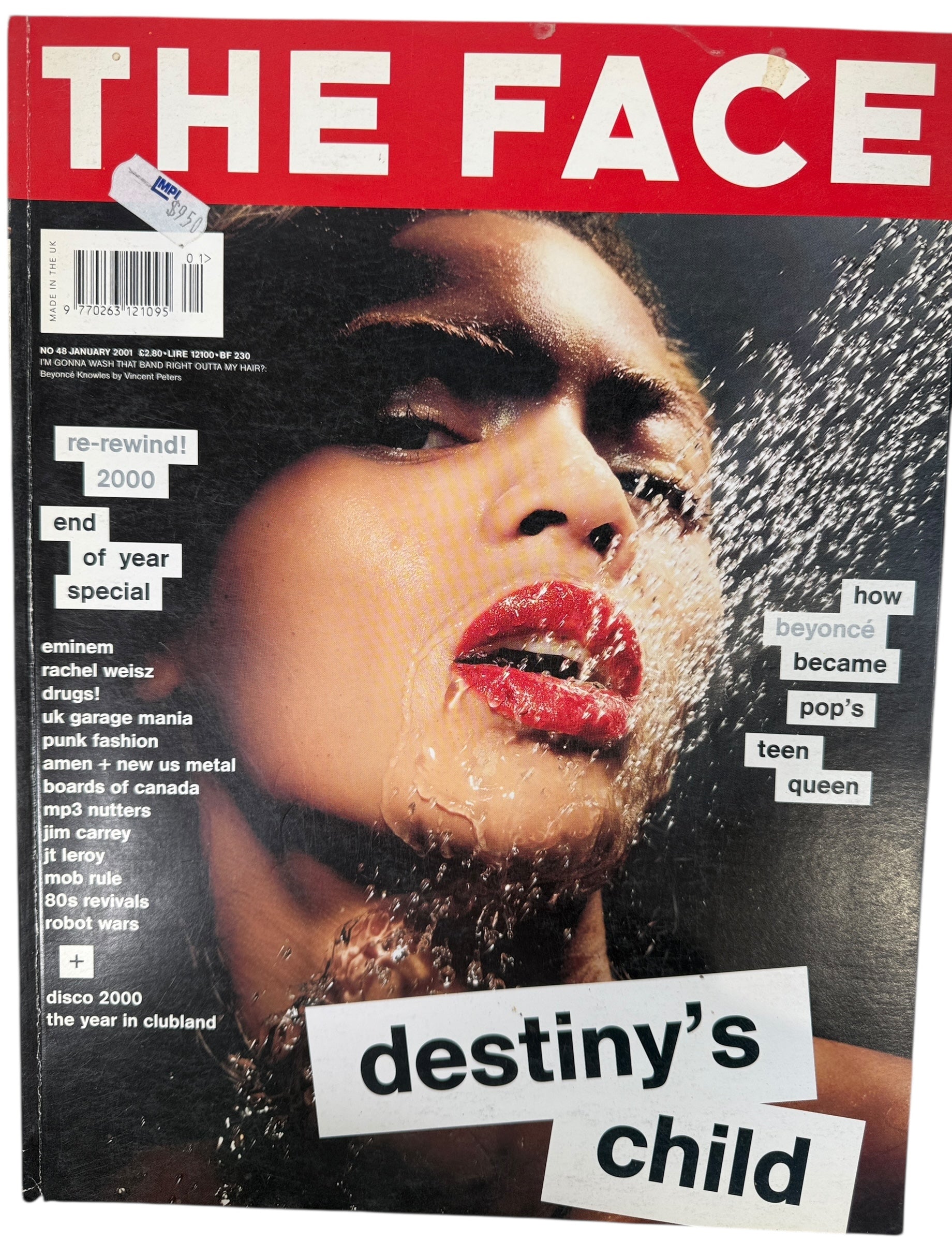 The Face January 2001 featuring Destiny’s Child. Iconic Y2K British style magazine with music, fashion, and pop culture highlights. Complete issue.