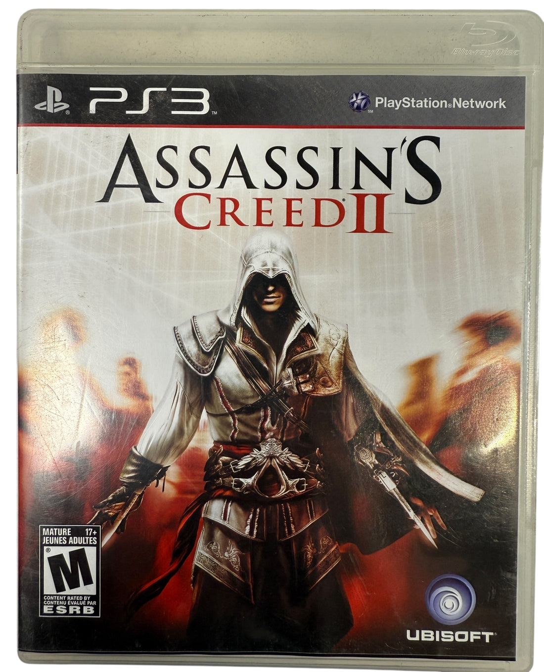 Classic PS3 action-adventure Assassin’s Creed II by Ubisoft. Complete with disc, case, and manual. Tested, clean copy, fast shipping.