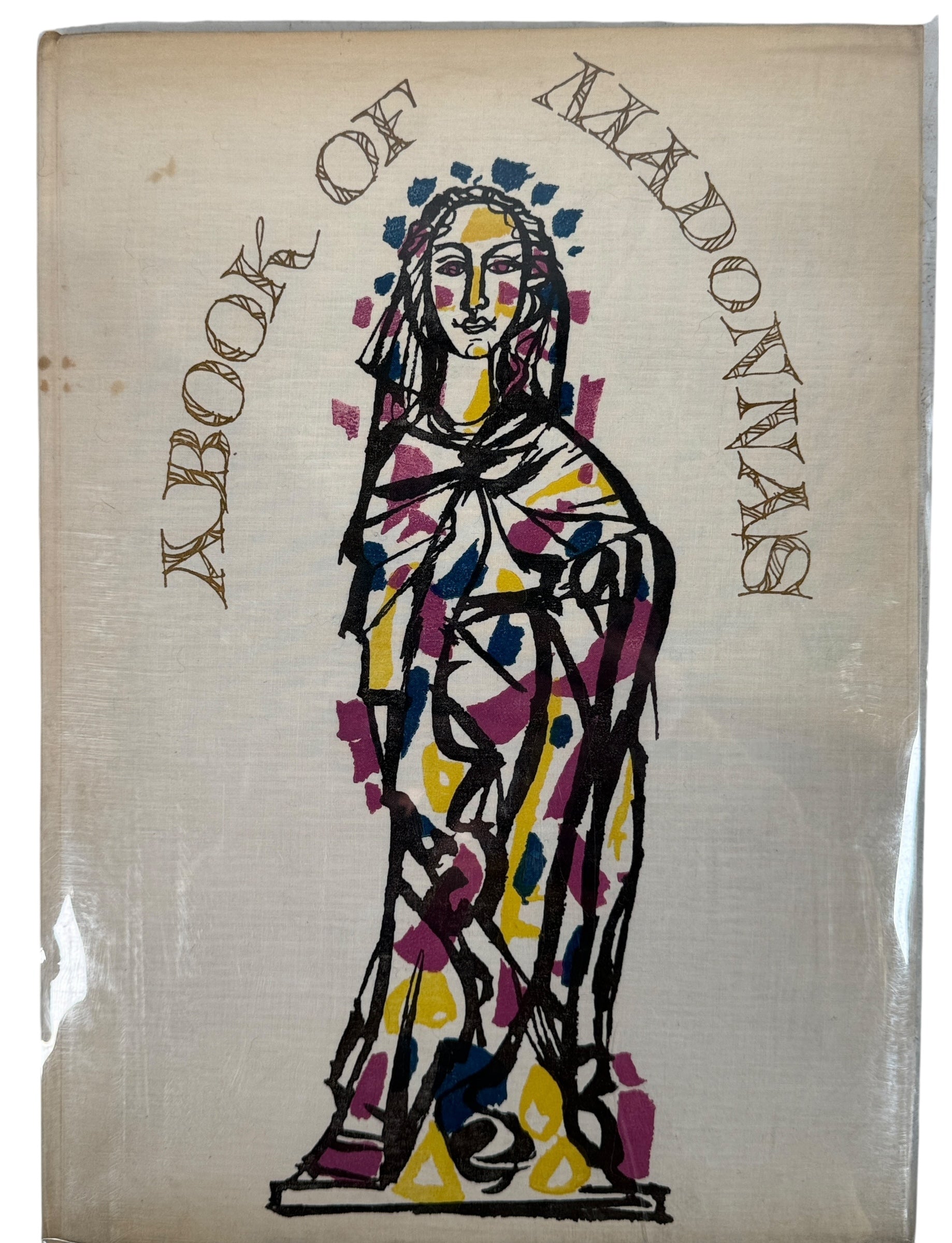 Vintage Artia Prague art book featuring Gothic Madonna sculpture from Bohemia. Oversized hardcover with museum-quality photography. 1960s.