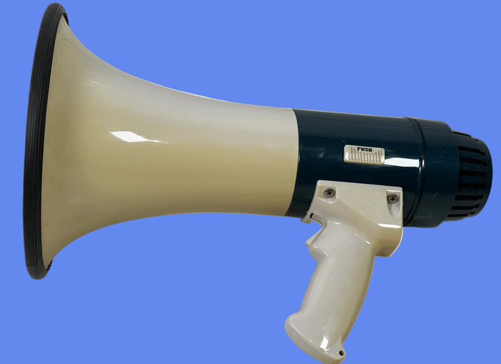 Vintage Apex THOR-15 Mega2 megaphone from the 1970s–80s. Industrial handheld PA with classic design, ideal for decor, props, or restoration.