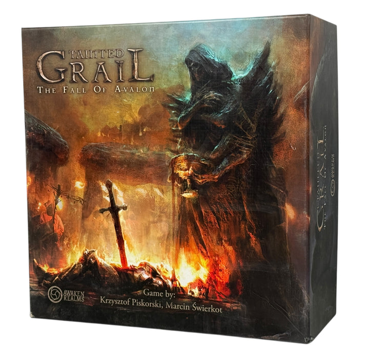 Story-rich fantasy board game Tainted Grail The Fall of Avalon. Complete core set with minis, cards, and journal. Epic campaign adventure.