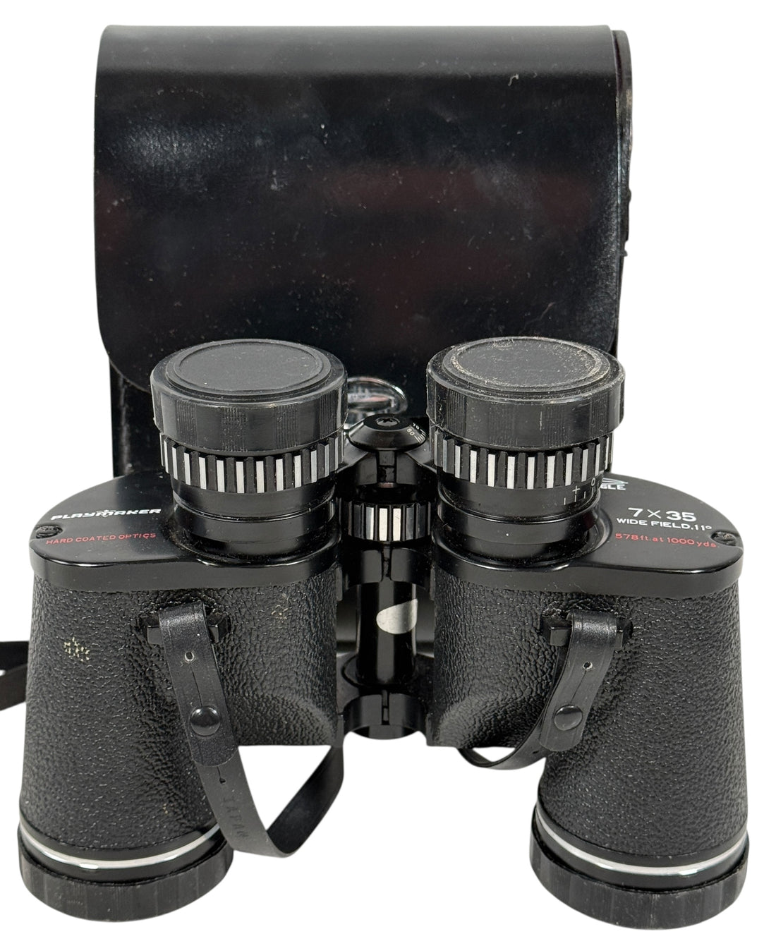 Vintage 7×35 wide-angle binoculars with case and caps. Clean optics, Japan made, 11-degree field. Ideal for birding, camping, cottage use. Complete and functional.