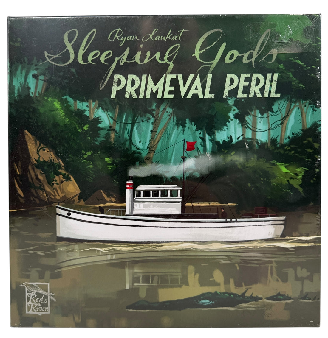 Sleeping Gods Primeval Peril sealed standalone adventure board game by Ryan Laukat for 1–2 players. Ships from Montreal. Red Raven Games edition.