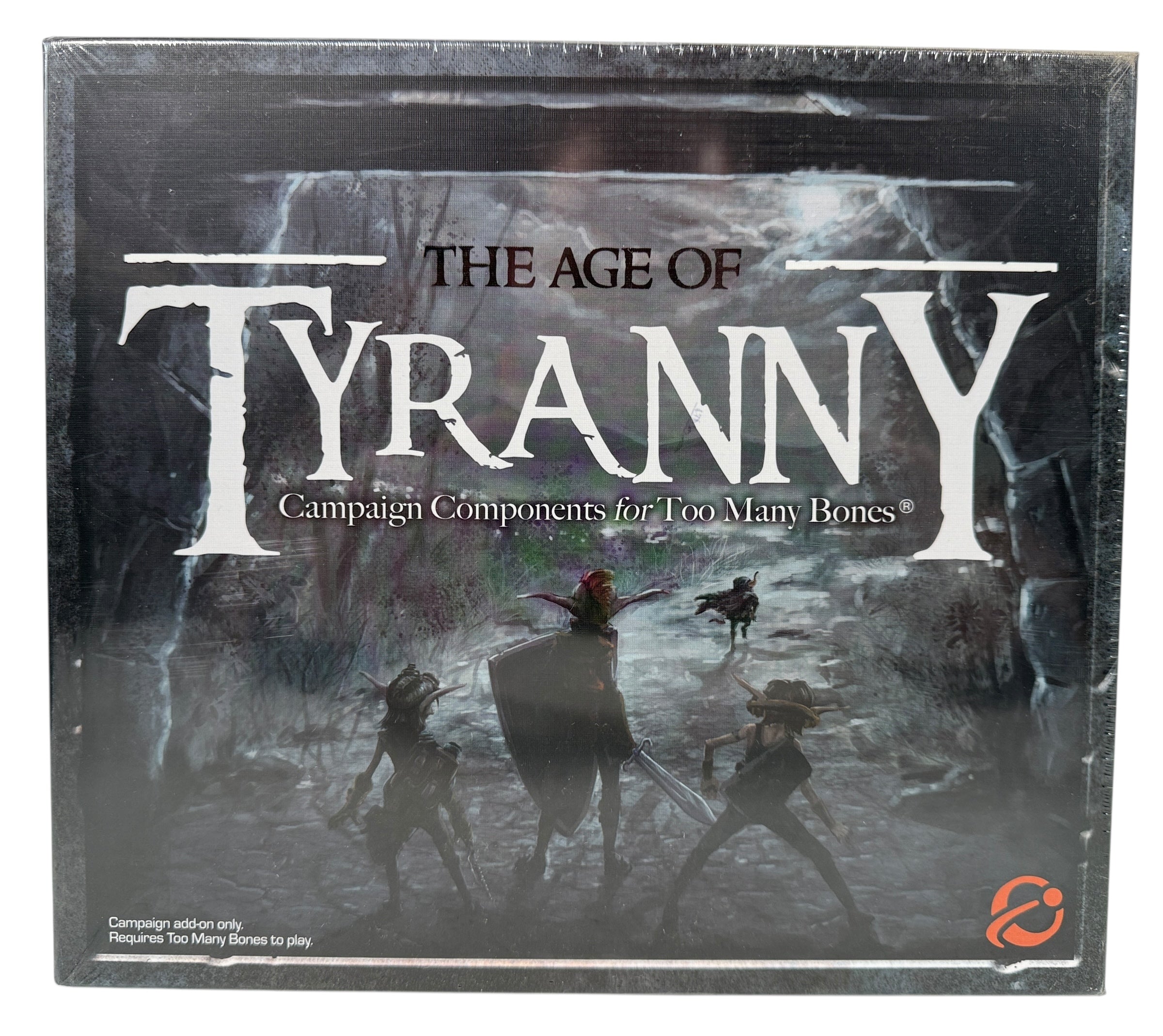 Sealed Age of Tyranny campaign expansion for Too Many Bones. Rare OOP add-on with scars and encounters. Collector-grade. Ships from Montreal.