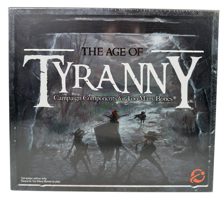 Sealed Age of Tyranny campaign expansion for Too Many Bones. Rare OOP add-on with scars and encounters. Collector-grade. Ships from Montreal.