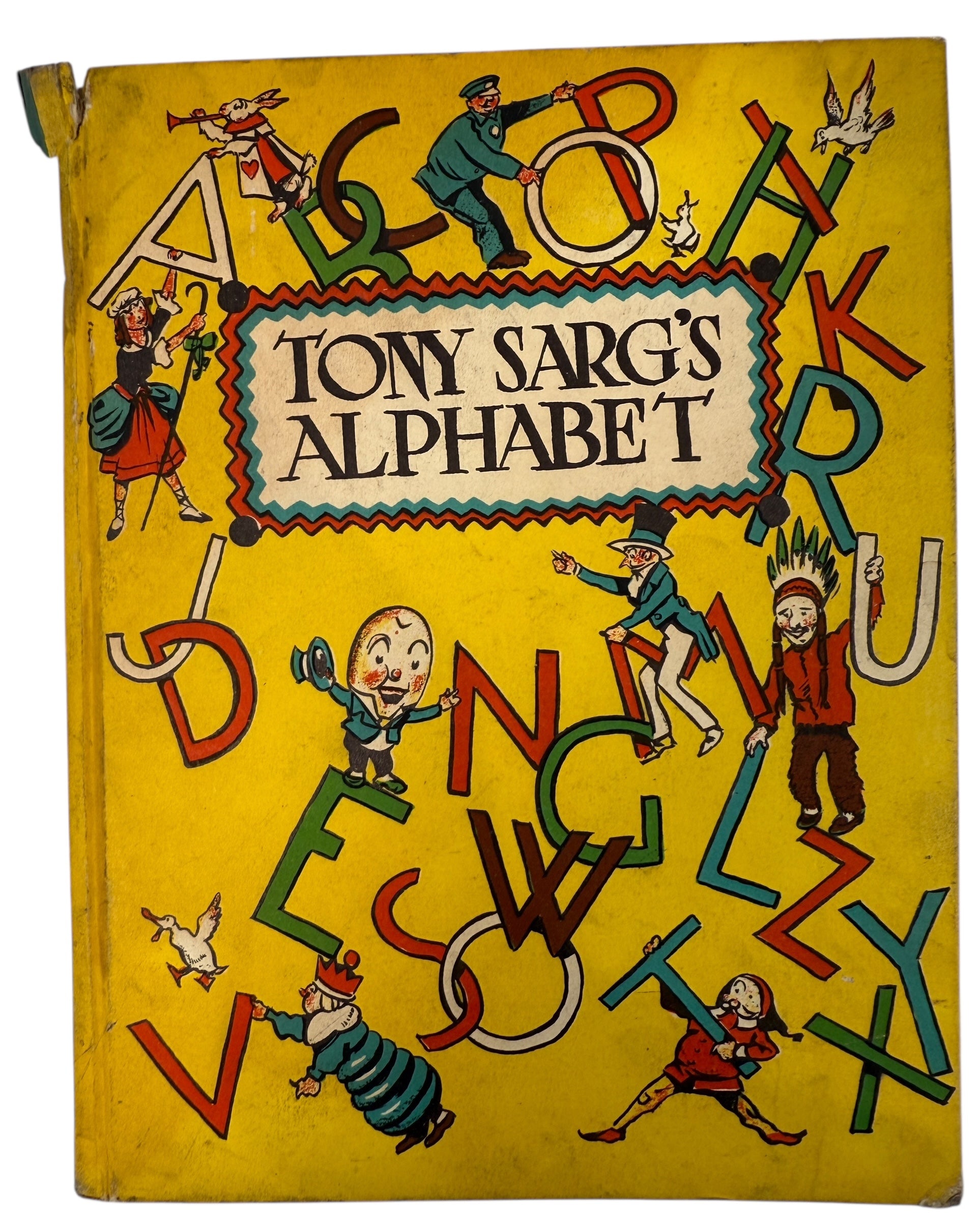Tony Sarg, vintage children’s book, alphabet book, Macy’s parade artist, 1945 book, Greenberg publisher, mid-century kids book, collectible picture book, Americana puppetry, early illustration