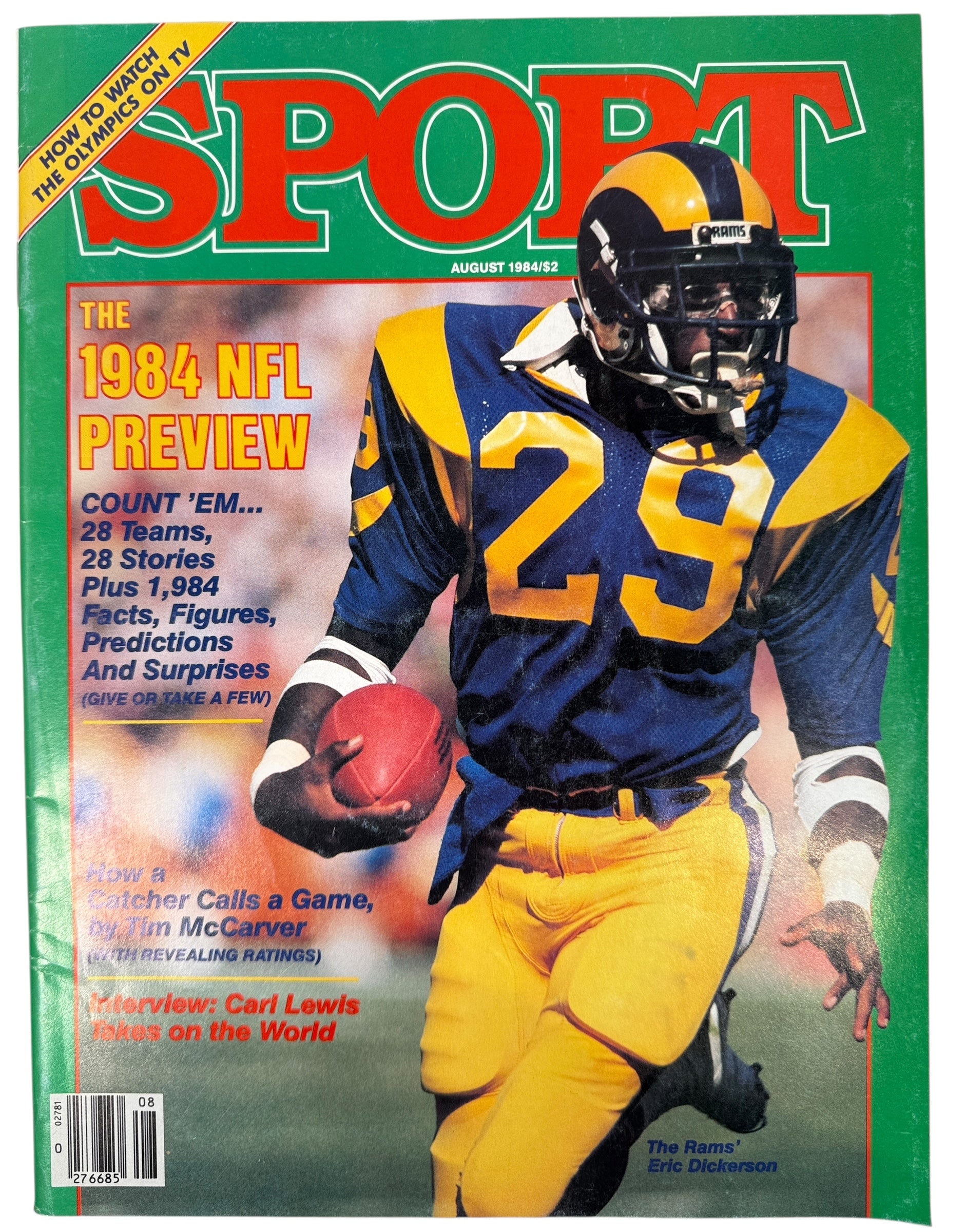 Vintage August 1984 SPORT Magazine Eric Dickerson NFL Preview Issue