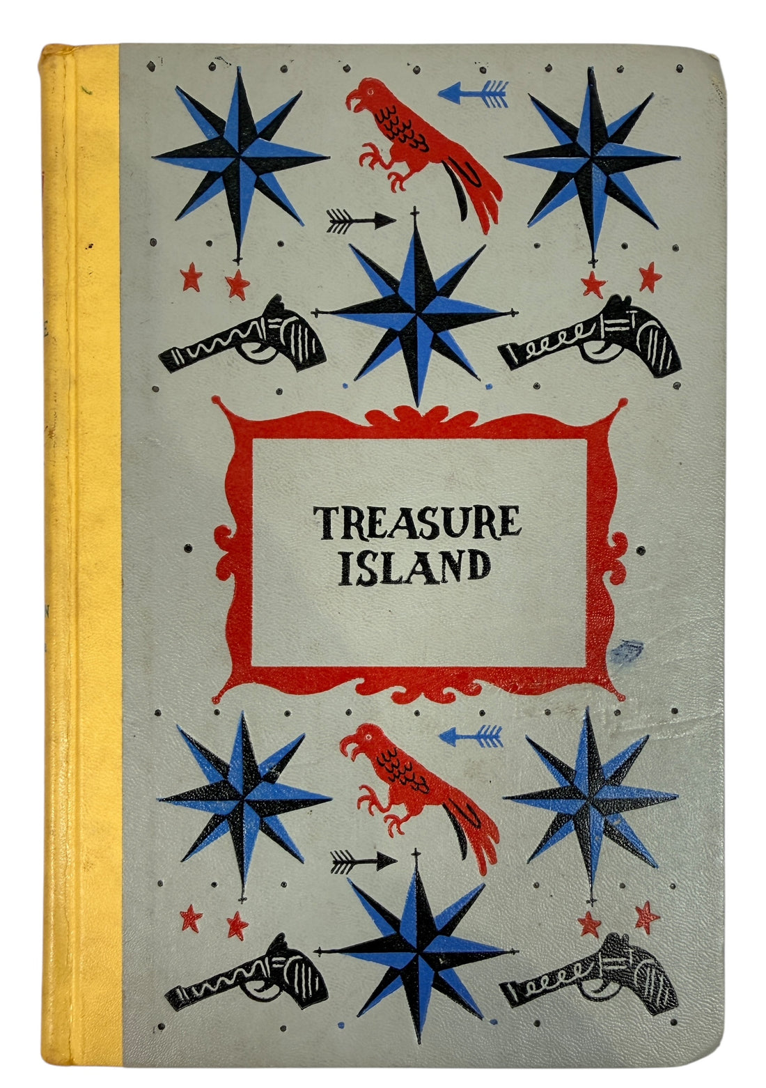 A 1954 Junior Deluxe Illustrated edition of Treasure Island with bright cover art. Vintage children’s classic, clean pages, ideal for décor or gifting.