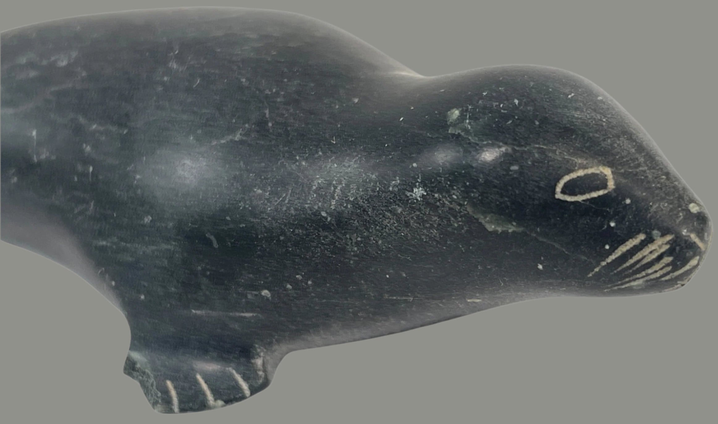 Hand-Carved Inuit Soapstone Beluga Whale – Signed by Bobby Tarkirk