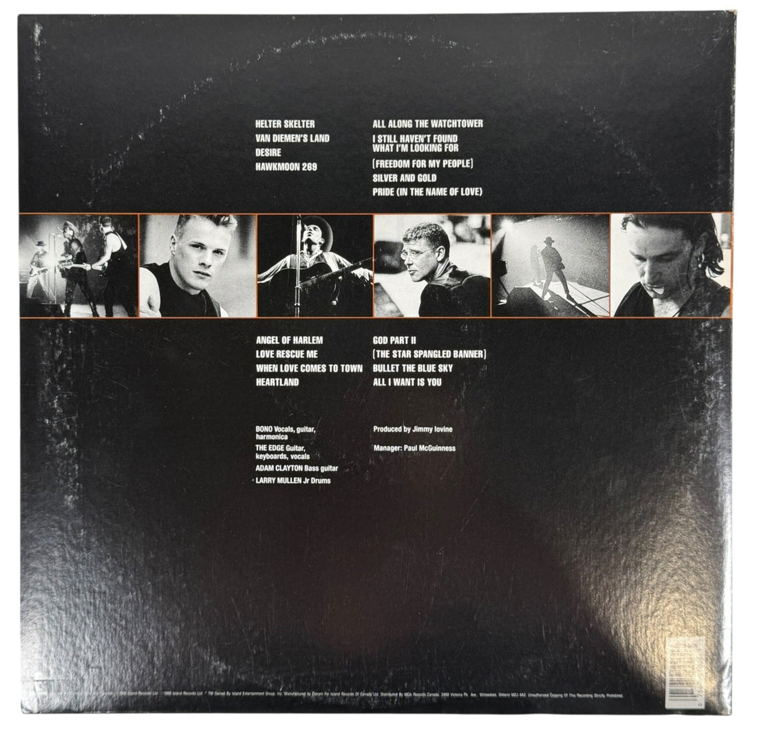 U2 – Rattle and Hum 2xLP (1988) – Island Records (ISL2-1204), Canadian Pressing