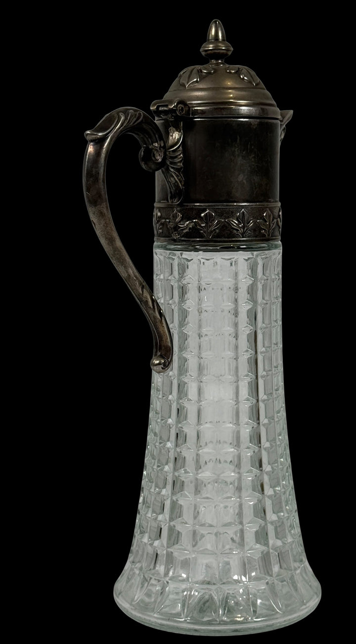 1960s Chill It Claret Pitcher – Quilted Glass & Silver-Plated Lid