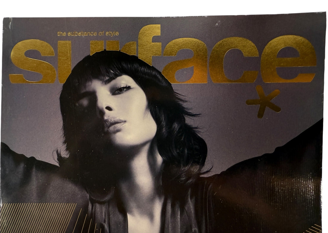 Vintage magazine cover with a woman's face and 'Surface' text