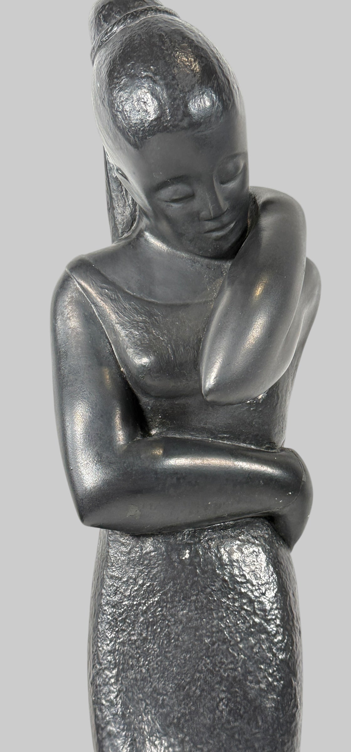 Austin Productions Inc. 1968 Modernist Abstract Sculpture – Black Resin Figure