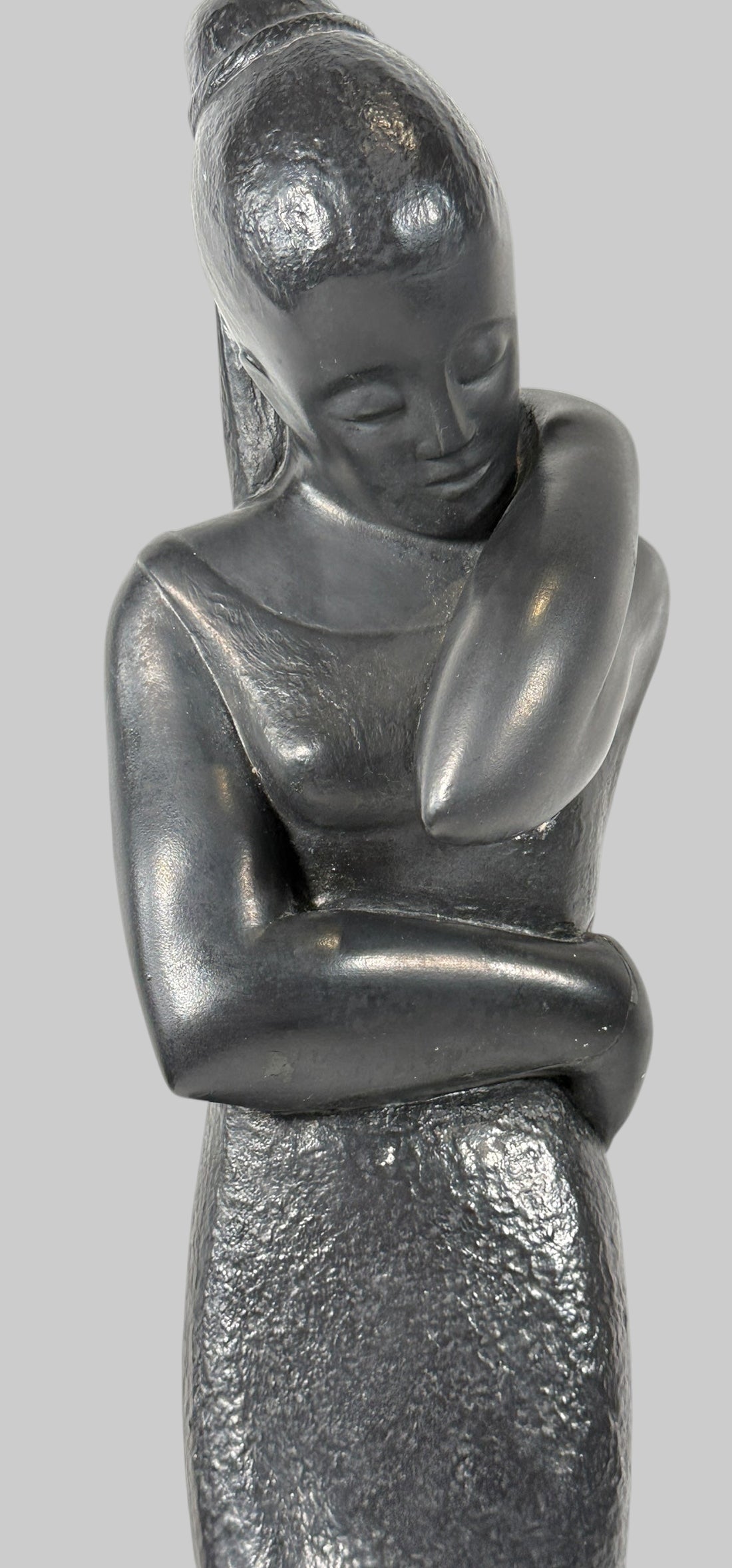 Austin Productions Inc. 1968 Modernist Abstract Sculpture – Black Resin Figure