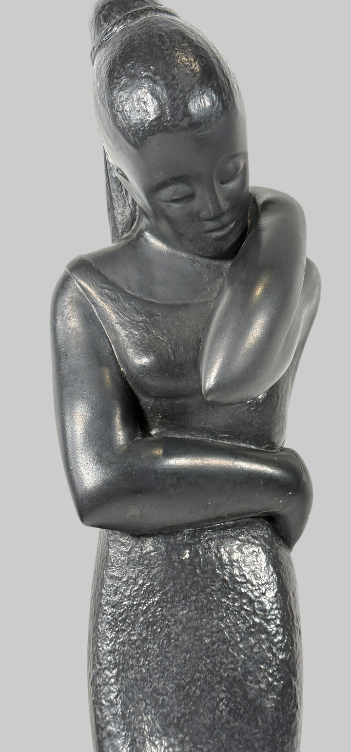 Austin Productions Inc. 1968 Modernist Abstract Sculpture – Black Resin Figure