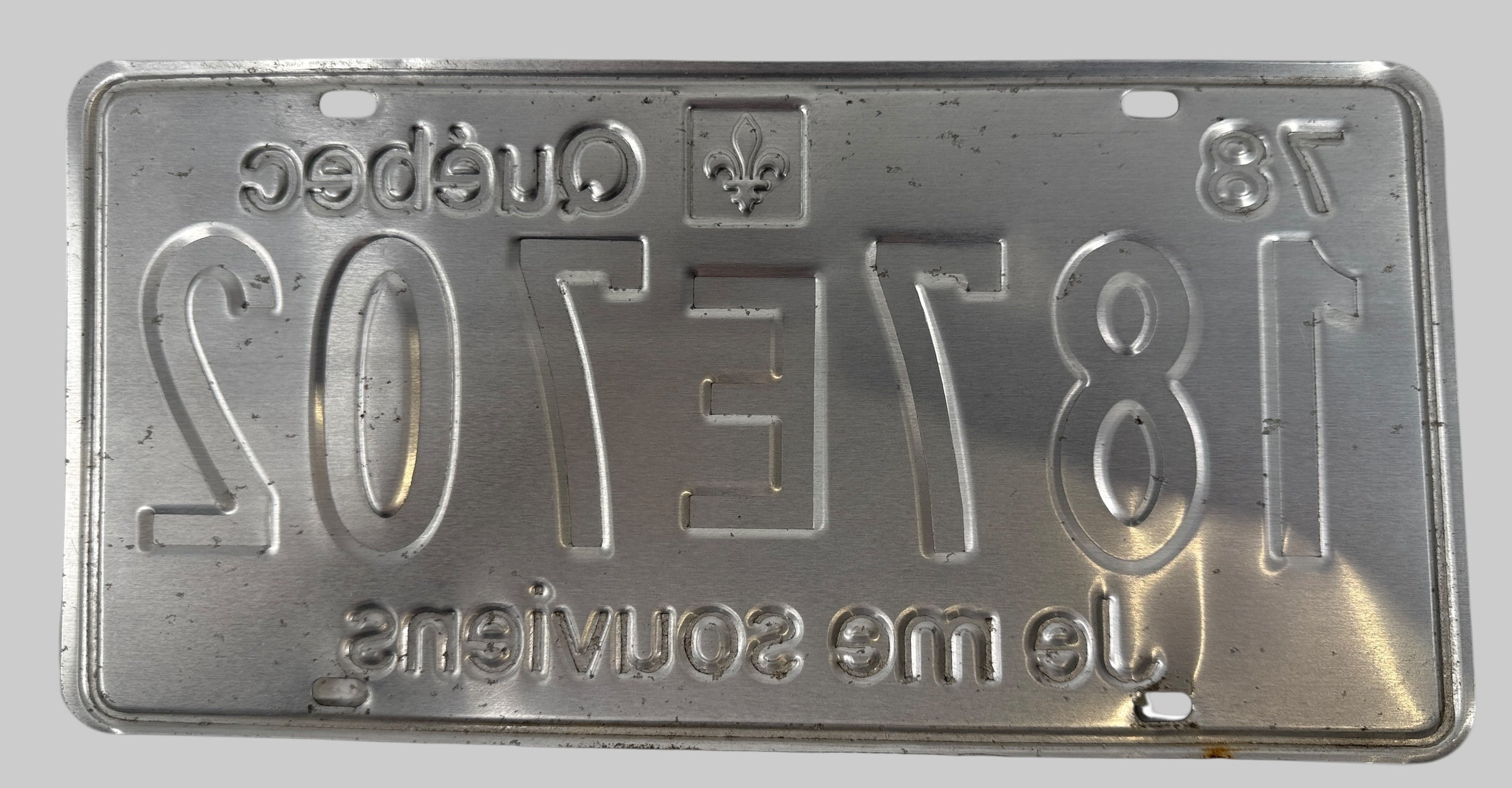 Vintage 1978 Québec Licence Plate – “Je me souviens” – Authentic Passenger Car Plate