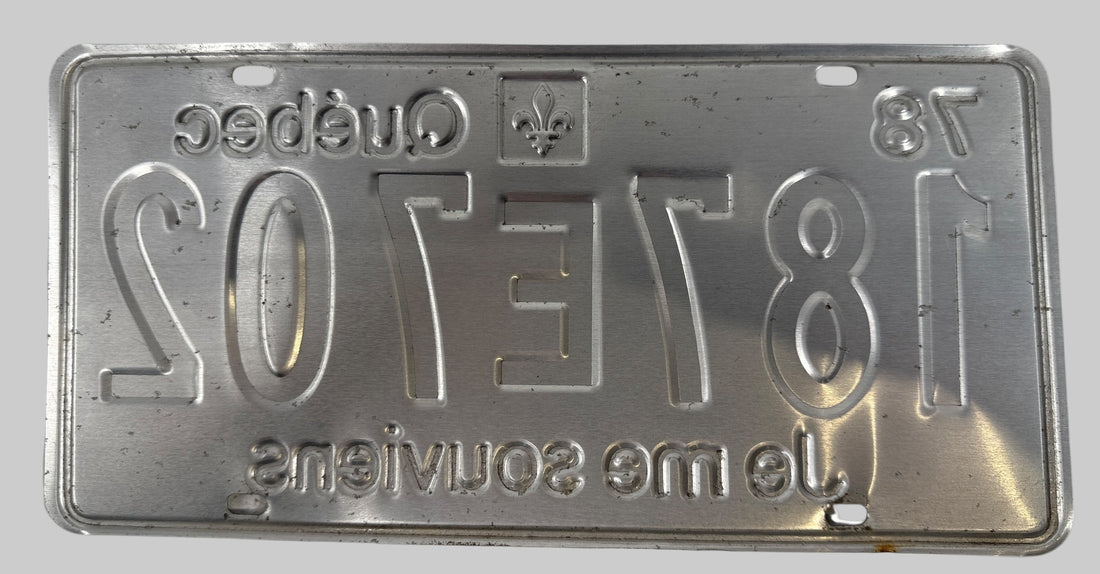 Vintage 1978 Québec Licence Plate – “Je me souviens” – Authentic Passenger Car Plate