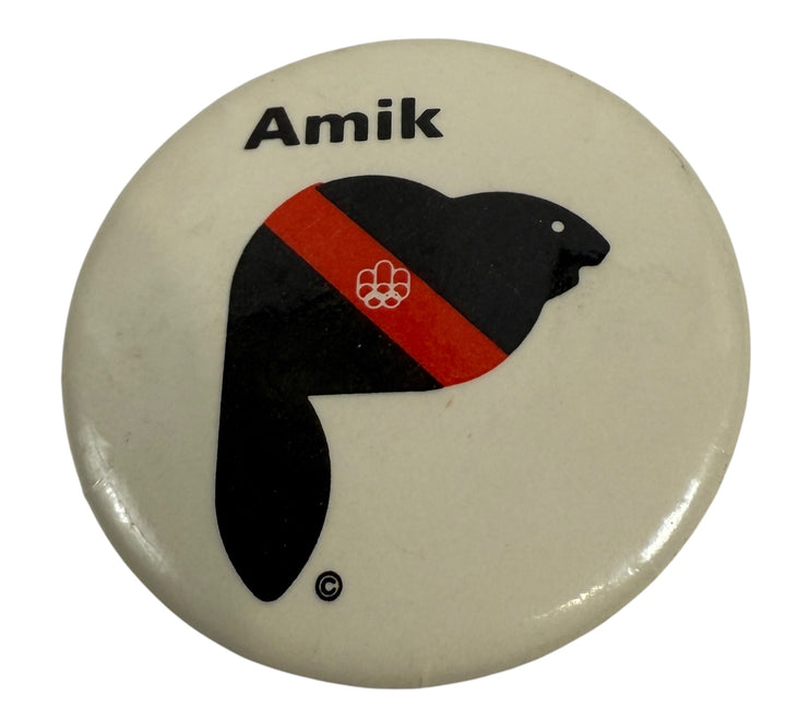 1976 Montréal Olympics Mascot Amik Beaver Pin Badge – Vintage Enamel Souvenir