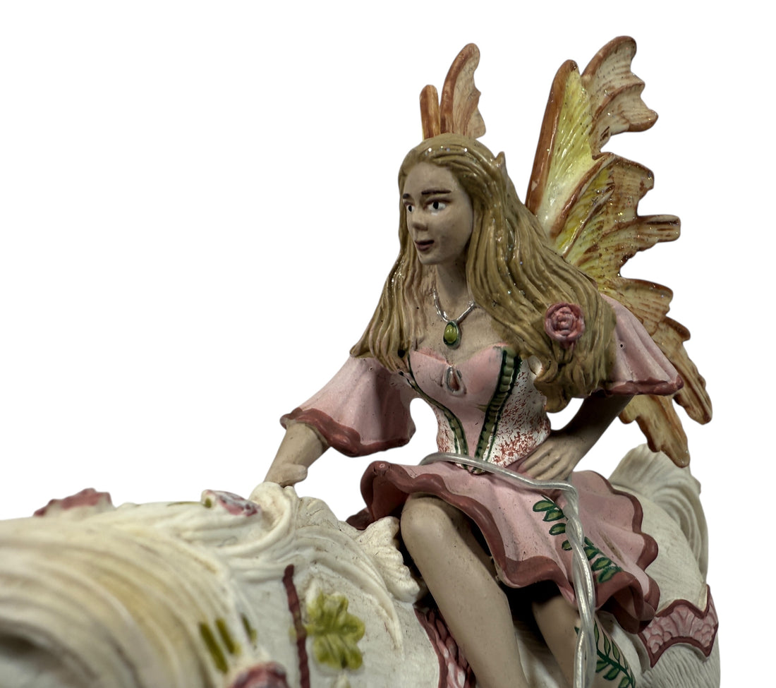 Schleich Bayala fairy on horse figurine (2006) – retired fantasy collectible, hand-painted PVC from Germany/China – Eco Depot Vintage Montreal.