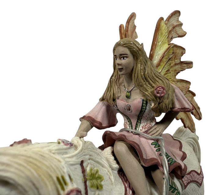 Schleich Bayala fairy on horse figurine (2006) – retired fantasy collectible, hand-painted PVC from Germany/China – Eco Depot Vintage Montreal.